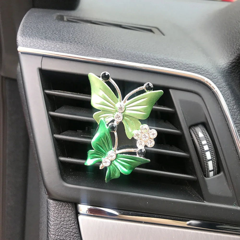 Premium Butterfly Car Air Freshener - Crystal Vent Clip Perfume