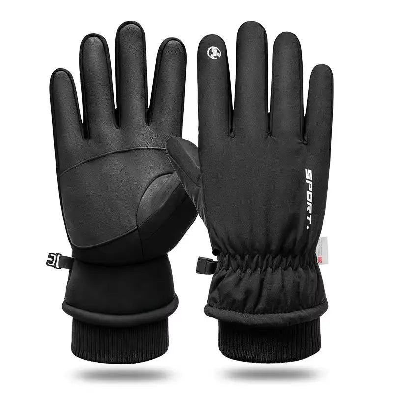 Winter men's gloves waterproof and cold-proof thickened outdoor cycling warm gloves winter fishing cycling ski gloves