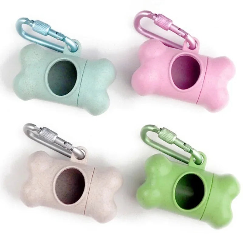 Pet Dog Poop Bag Bone Shape Dispenser Waste Garbage Carrier Holder Dispensers Poop Bag Dogs Trash Cleaning Tool Dog Pet Products