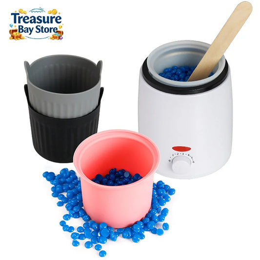 Wax Warmer Heat-resisting Replacement Silicone Bowls Hair Removal Wax With Stirring Stick Non-Stick Pan Hair Removal Beauty