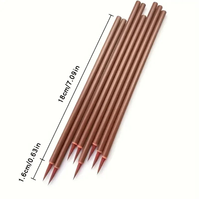 3-20pcs Detail Paint Brush Fine Pointed Tip Miniature Brushes For Acrylic Watercolor Oil Drawing Brush