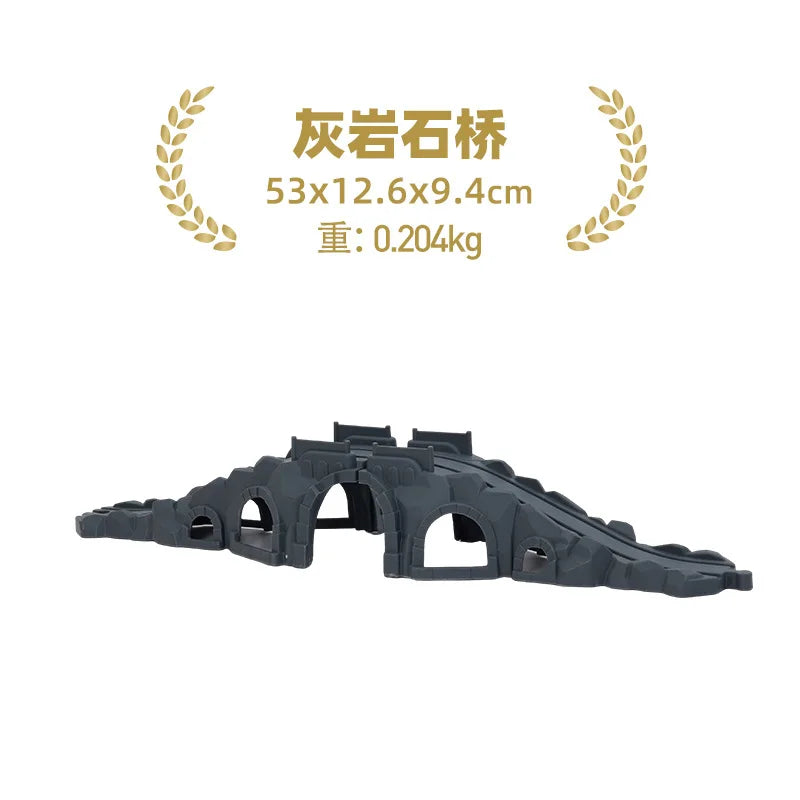 Kids Railway Toys Wooden Track Accessories of Wooden Bridge Tunnel Station fit for Brand Wooden Train Tracks Railway Toys