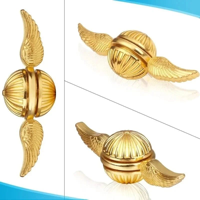 Premium Metal Angel Wings Fidget Spinner - Golden Snitch Design