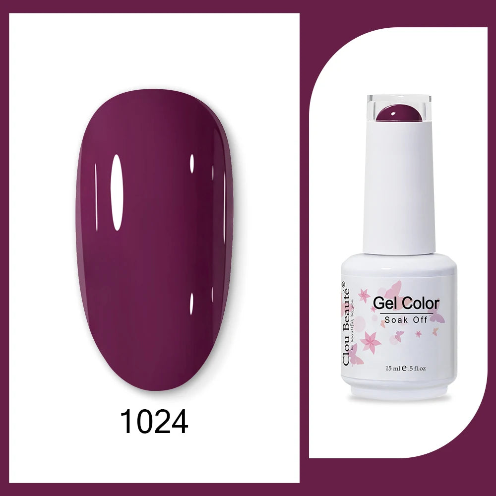 Clou Beaute 15ml HEMA TPO FREE Gel Nail Polish Bright Dark Army Green Gel Lacquer Semi Permanent Art Organic  Nail Gel Varnish