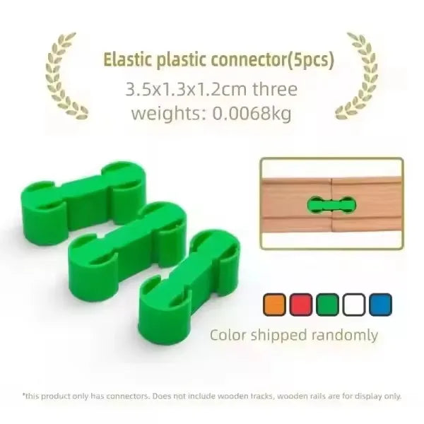 Kids Railway Toys Wooden Train Track Accessories Universal Plastic Blocks Clips Connectors Adapters fit for Brand Wooden Tracks
