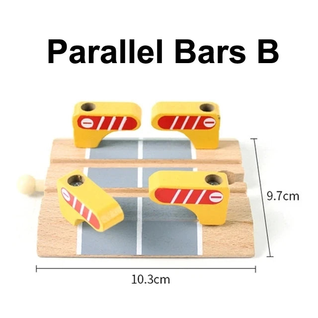 Wooden Track Accessories Beech Wood Railway Train Track Bridge Station Parts fit For All Brands Wooden Tracks Toys For Kids