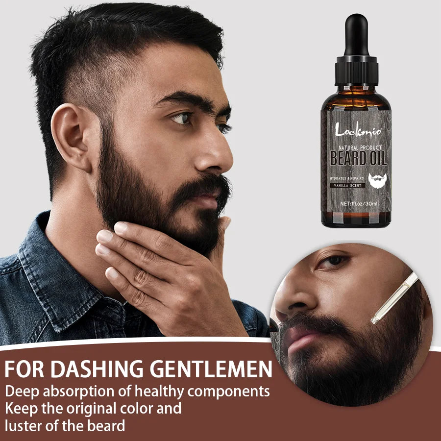 30ml 4pcs Scented Beard Oil Set Product Whiskers Moisturizing Growth Shine Smooth Moustache Soften Strengthen Beard Oil for Men