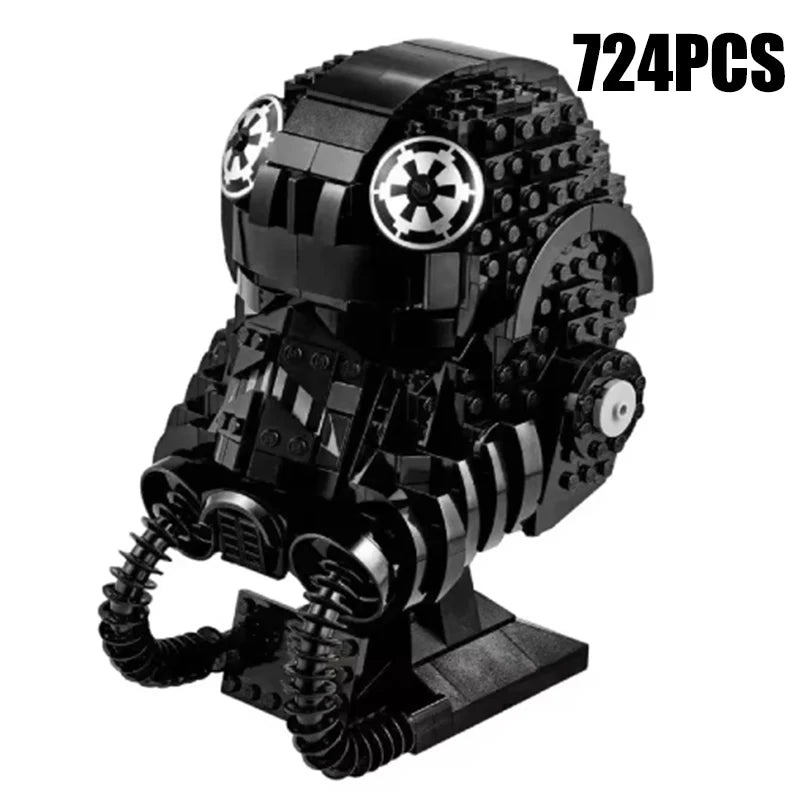 Space Wars Galaxy Warriors Helmet Building Blocks 75327 TIE Fighter Pilot Darth Vader The Mandalorian Luke Hat Bricks Toys Gifts