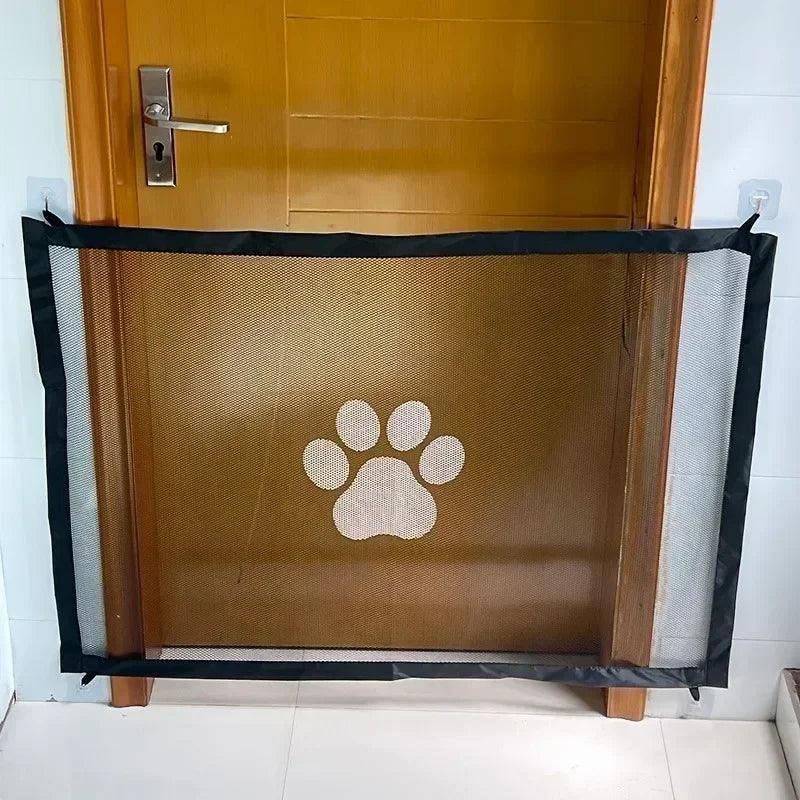 Pet Dog Barrier Fences Portable Folding Breathable Mesh Pet Safety Gate Isolated Networks Doorways Staircases Dog Fences