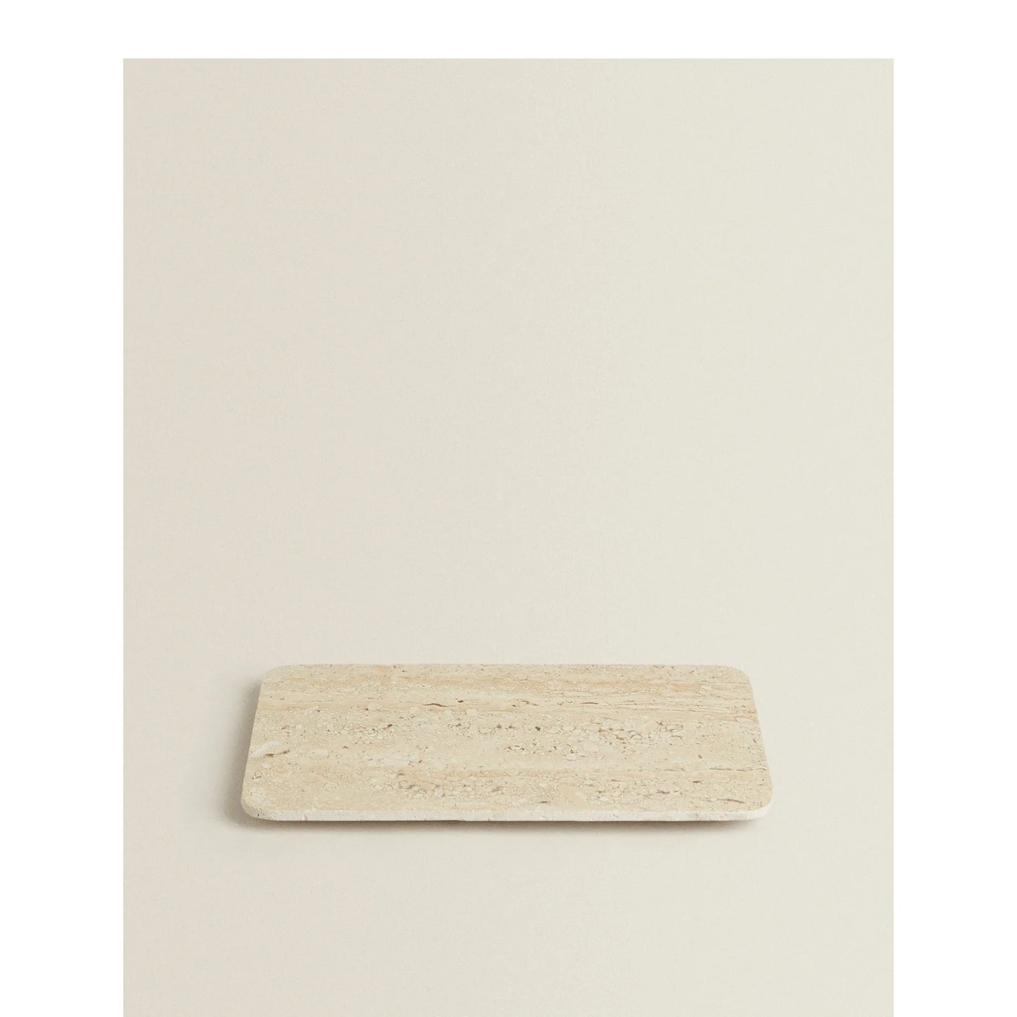 Vintage Beige Travertine 30x20x1CM Natural Marble Stone Tray Rectangle Household Storage Flat Accessories