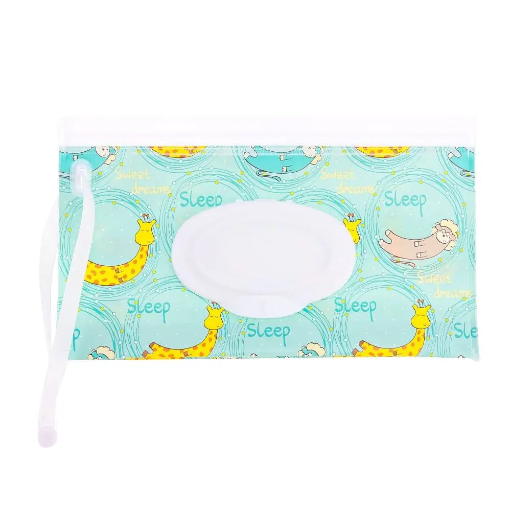Hot Refillable EVA Wet Wipes Bag Cosmetic Pouch Tissue Box Wipes Holder Flip Cover Snap-Strap Carrying Case Stroller Accessories