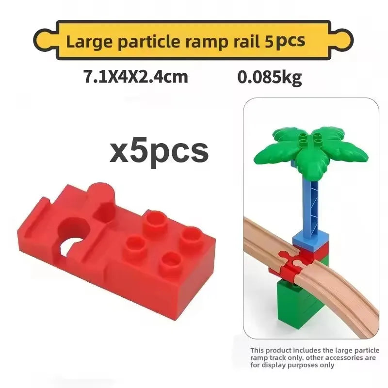 Kids Railway Toys Wooden Train Track Accessories Universal Plastic Blocks Clips Connectors Adapters fit for Brand Wooden Tracks