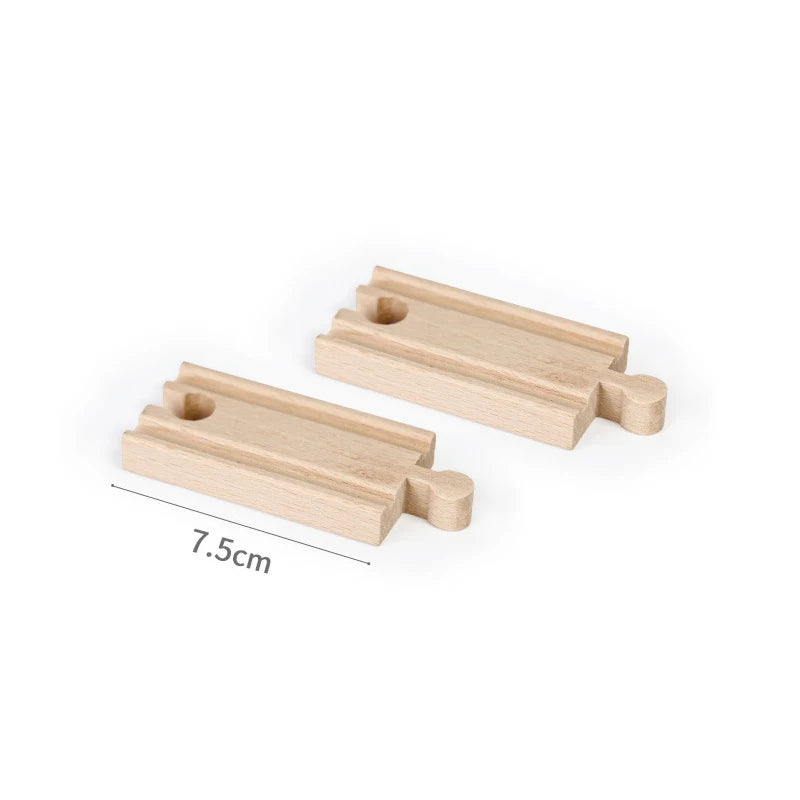 Wooden Train Track Accessories Universal Wooden Railway Tracks Bridge Parts Adapters Fit for All Brand Train Toys Birthday Gifts
