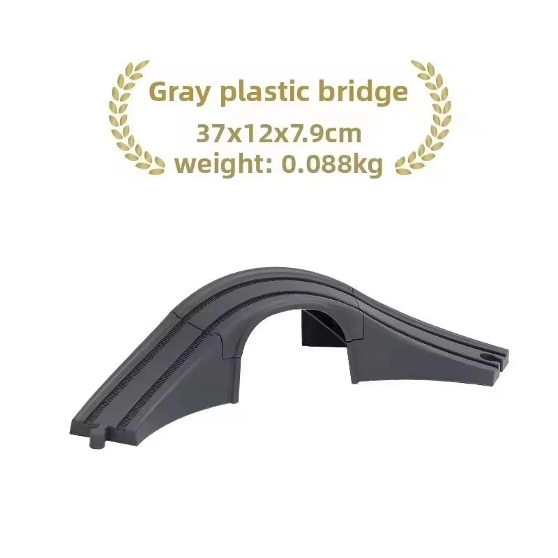 Wooden Train Track Accessories Plastic Flexible Tracks Turntable Slope Bridge fit for Brand Wood Tracks Railway Toys for Kids