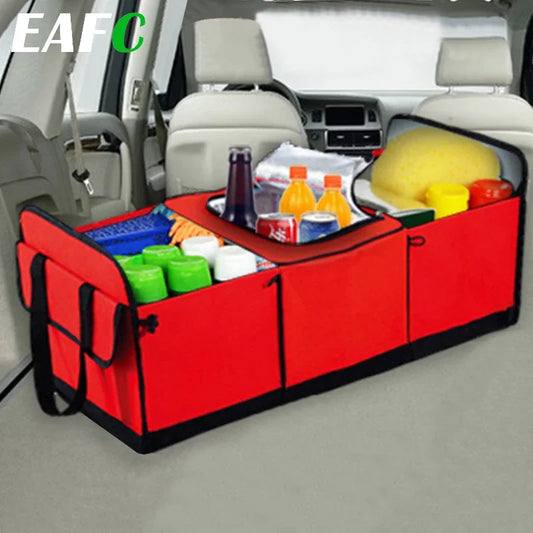 Premium Car Trunk Organizer - Collapsible Storage Container with Compartments