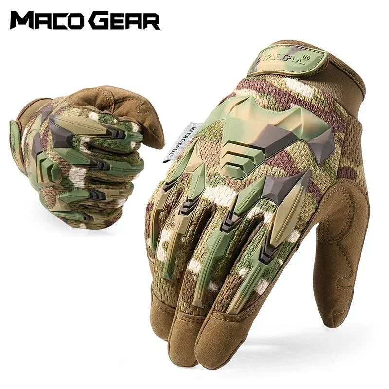 Tactical Glove Camo Gloves Combat Airsoft Bicycle Outdoor Hiking Shooting Paintball Working Hunting Full Finger Gloves for Men