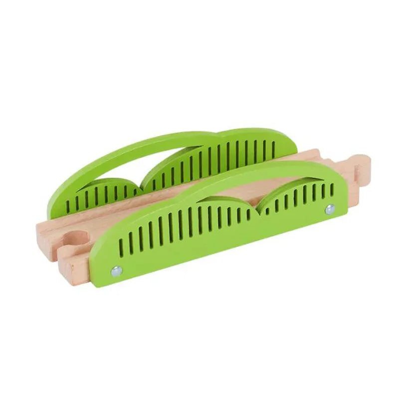Wooden Train Track Set Accessories Track Expansion Part Wooden Railway Scene accessories Bridge Christmas Gift For Toddlers