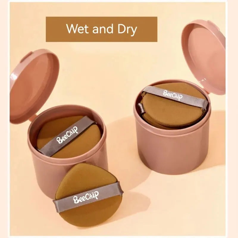 7-Piece Powder Puff Set with Storage Box - Anti-Bacterial Makeup Sponges