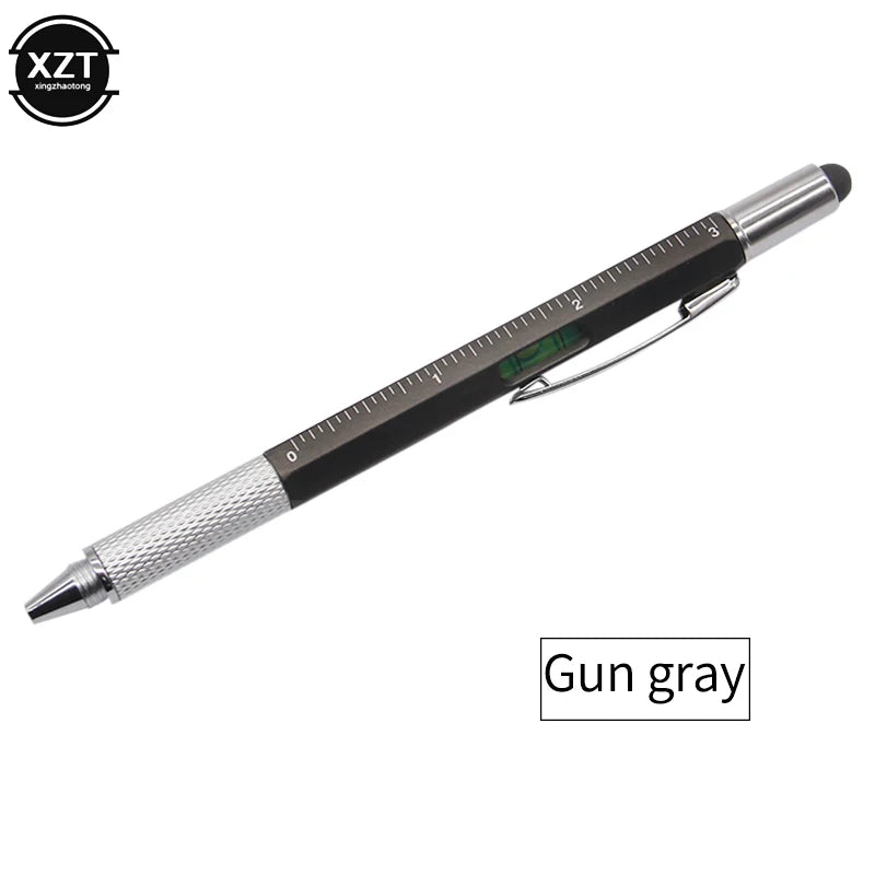 7 in1 Multifunction Screwdriver Ballpoint Pen with Modern Handheld Tool Measure Technical Ruler Touch Screen Stylus Spirit Level