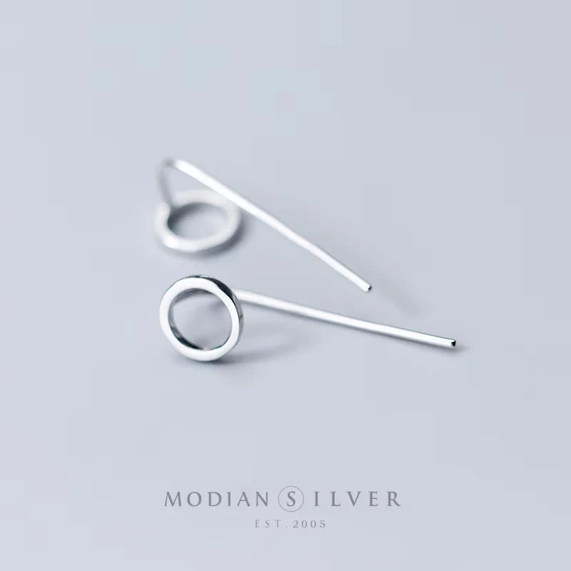 Modian Authentic 925 Sterling Silver Round Drop Earring for Women Fashion Geometric Hook Earring Fashion Fine Jewelry 2020 New