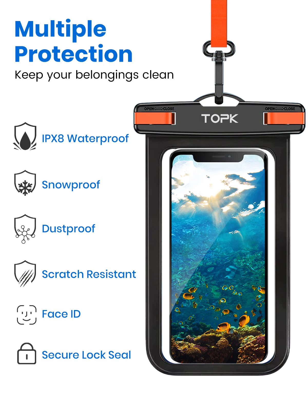 Premium IPX8 Waterproof Phone Pouch - Universal Dry Bag with Lanyard
