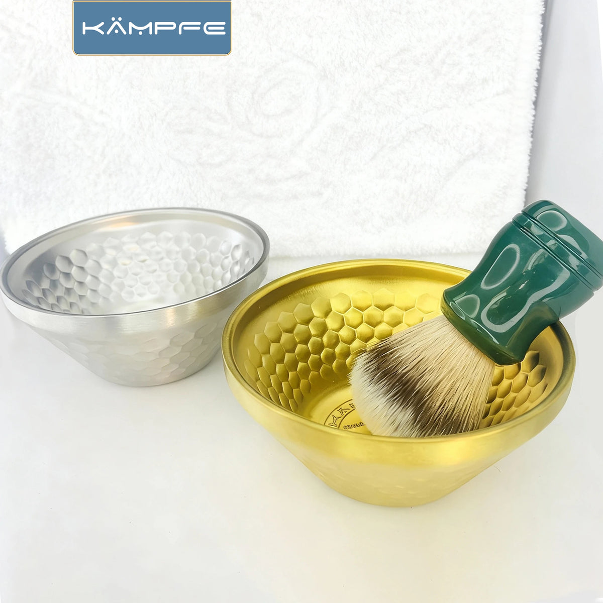KAMPFE Stainless Steel Shaving Bowl Dual-Use Grooming Bowl for Home & Travel Cleaning Face Shaving Bowl  gifts for men New