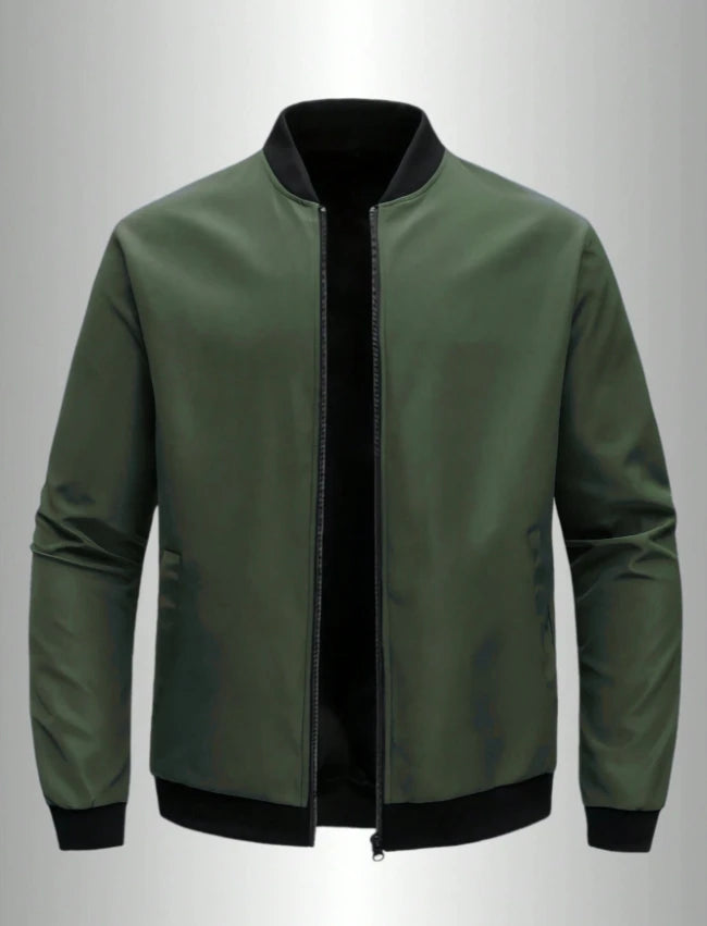 2024 Spring and Autumn New Baseball Collar Short Loose Solid Color Jacket Men's Business Casual Thin Coat Trend