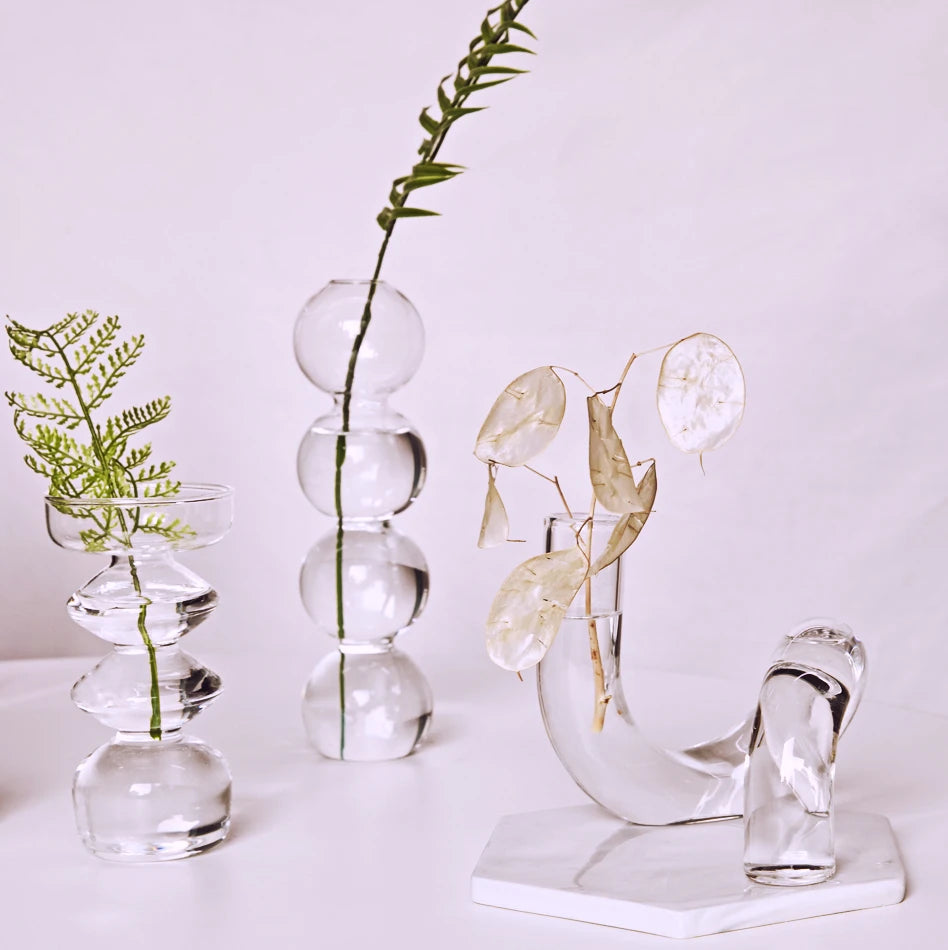Modern Glass Candleholder Nordic Home Decor Clear Glass Candle Holder Candlelight Home Decoration Ornaments Candel Holder