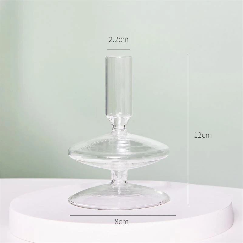 Modern Glass Candleholder Nordic Home Decor Clear Glass Candle Holder Candlelight Home Decoration Ornaments Candel Holder
