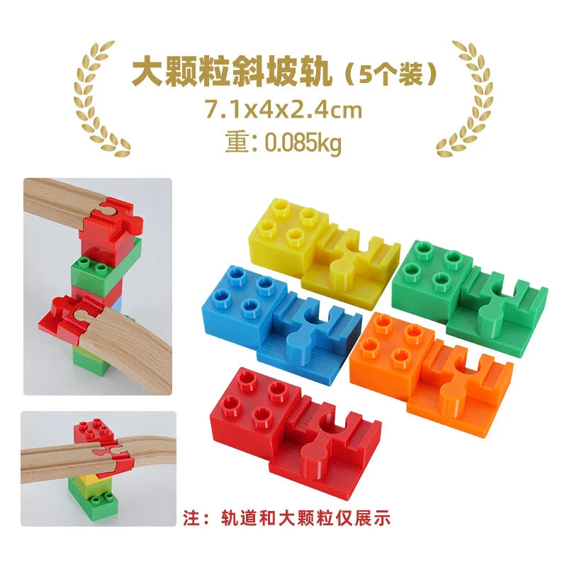 Wooden Track Accessories Rail Connectors set Wooden Train Toys Wood Railway Beech Turntable Bridge Tunnel Urban Rail set