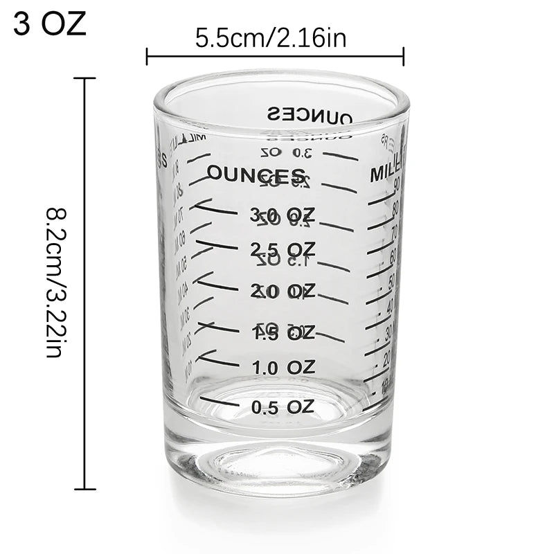 90/120ml Heat-resistant Glass Measuring Cup Milk Jigger Glass Ounce Cup With Handle For Espresso Coffee Brarista Accossories