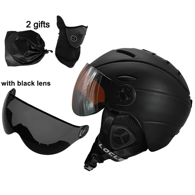 LOCLE Goggles Skiing Helmet Visor Men Women IN-MOLD CE Certificate Outdoor Sports Snow Snowboard Helmet Skateboard