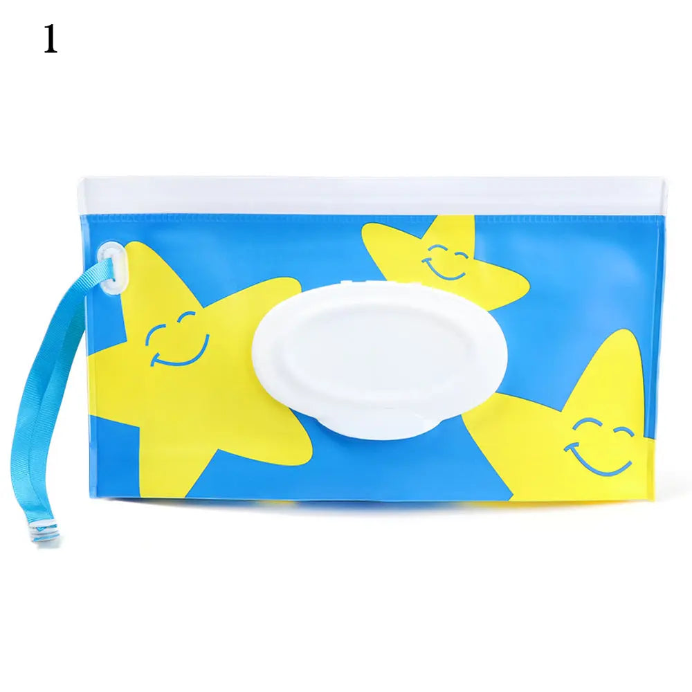 Hot Refillable EVA Wet Wipes Bag Cosmetic Pouch Tissue Box Wipes Holder Flip Cover Snap-Strap Carrying Case Stroller Accessories