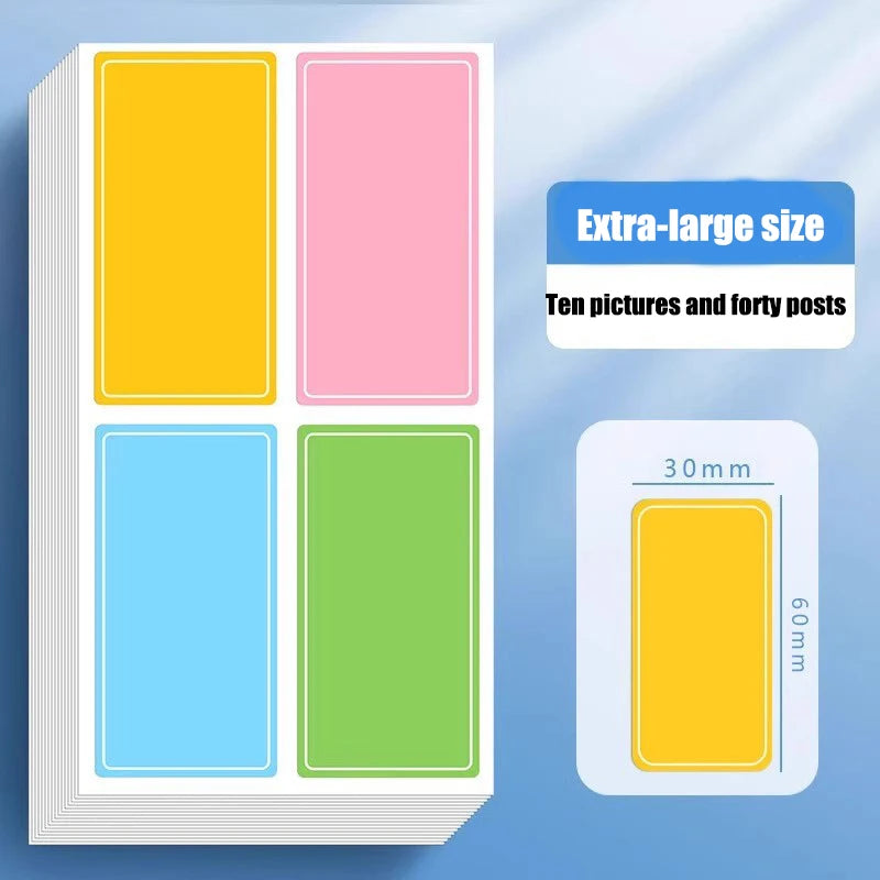 Colored Self-adhesive Paper Waterproof Label Stickers Self-adhesive Handwritten Name Stickers Name Stickers Date and Food Labels