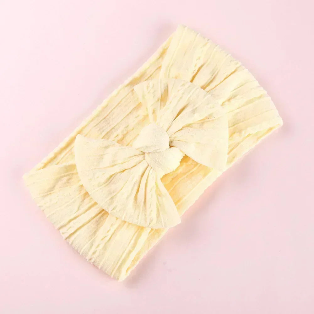 Premium Elastic Bow Headband - Soft Nylon Baby Girl Hair Accessory