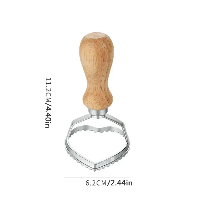 Manual Pasta Cookie Molds Ravioli Cutter Cookie Press Mold with Wooden Handle Kitchen Baking Tool for Dumplings Lasagna Pierogi