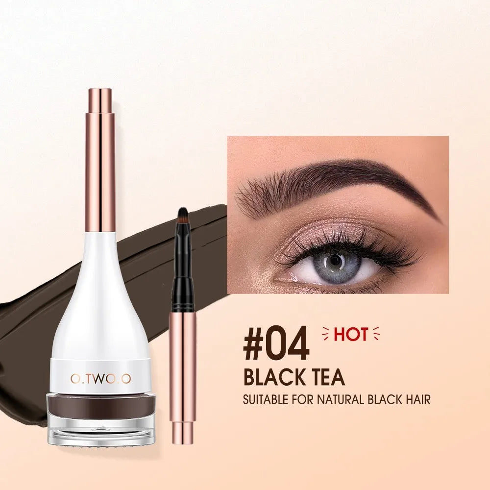 Wholesale O.TWO.O Eyebrow Pomade Brow Mascara Natural Waterproof Long Lasting Creamy Texture Tinted Sculpted Brow Gel with Brush