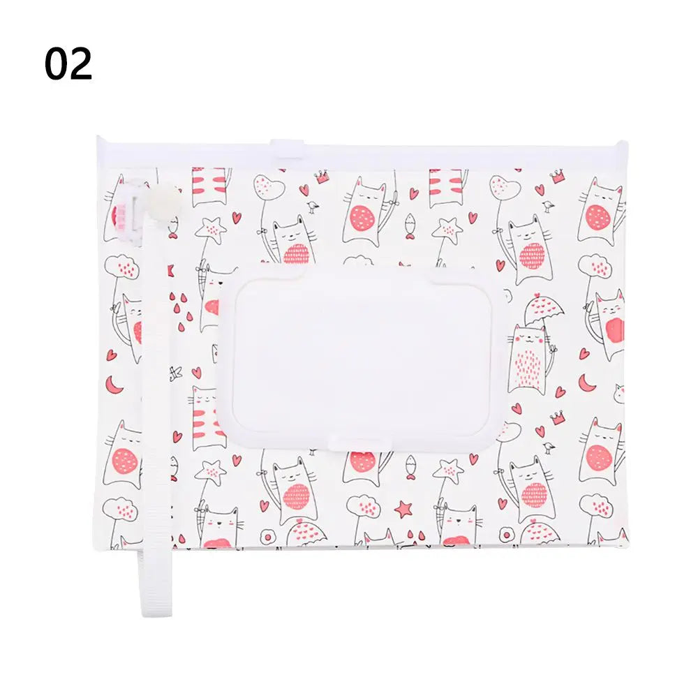 Hot Refillable EVA Wet Wipes Bag Cosmetic Pouch Tissue Box Wipes Holder Flip Cover Snap-Strap Carrying Case Stroller Accessories