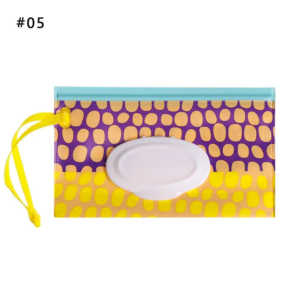 Hot Refillable EVA Wet Wipes Bag Cosmetic Pouch Tissue Box Wipes Holder Flip Cover Snap-Strap Carrying Case Stroller Accessories