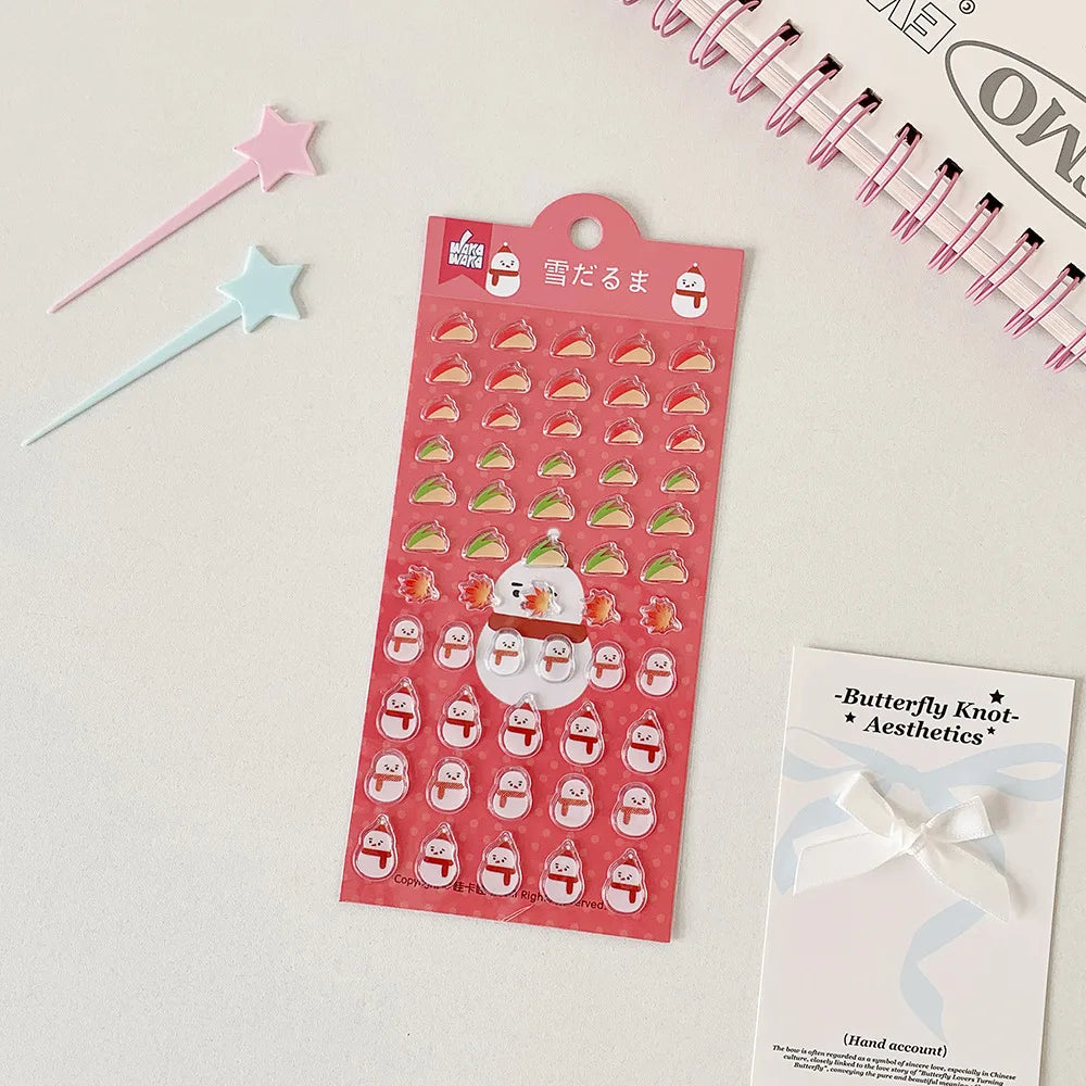 INS Style Cute Epoxy Strawberry Stationery Stickers Journal Stickers DIY Journal Decorative Sticker Phone Case Material Stickers