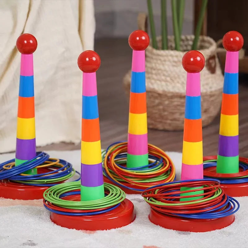 Children Throw Circle Game Ferrule Stacked Toys Fun Indoor Outdoor Parent-Child Interactive Circle Layers Early Education Gift