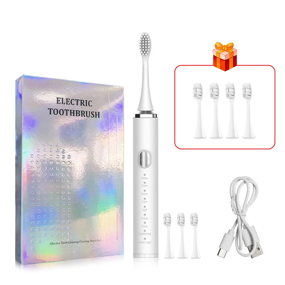 Sonic Electric Toothbrush - USB Rechargeable with Whitening Technology