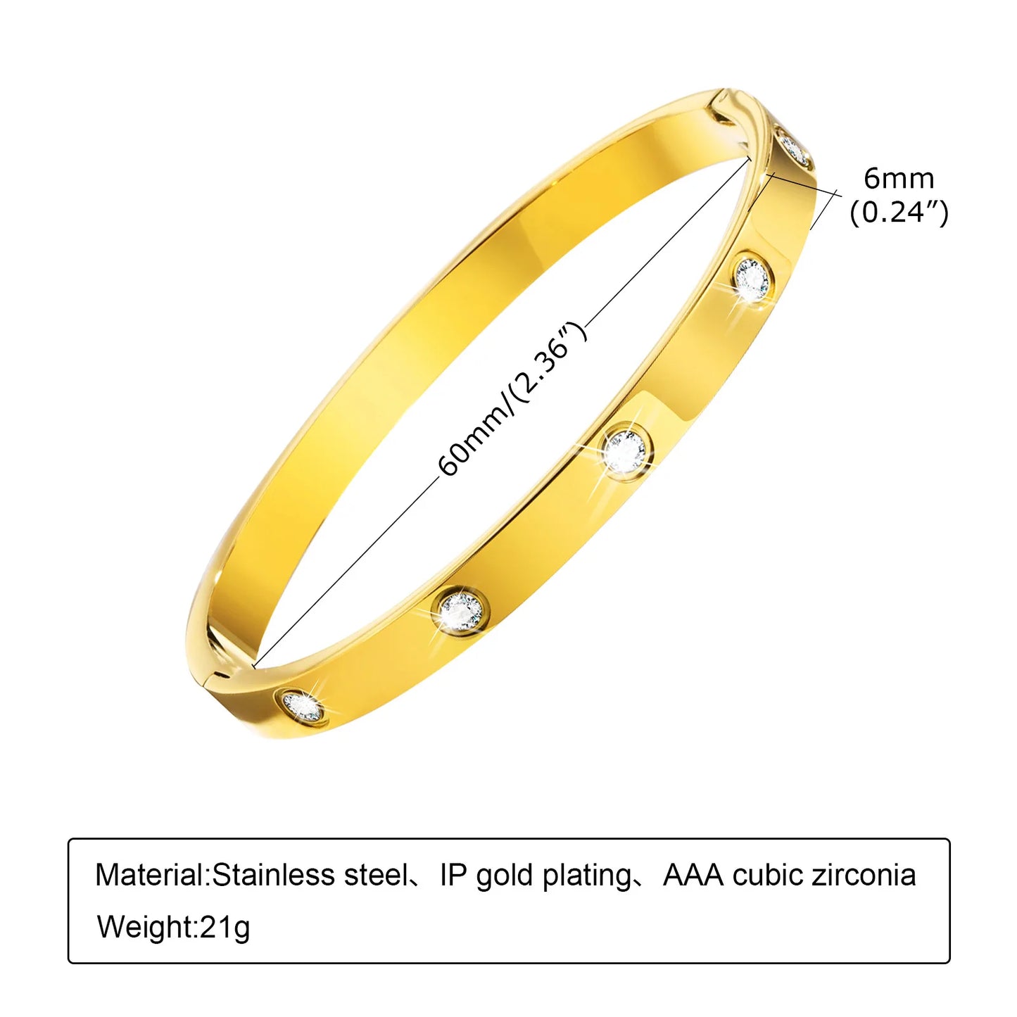 Crystal CZ Bracelet Waterproof, Tennis Hand Chain Bracelets For Women, Stainless Steel Wholesale Jewelry