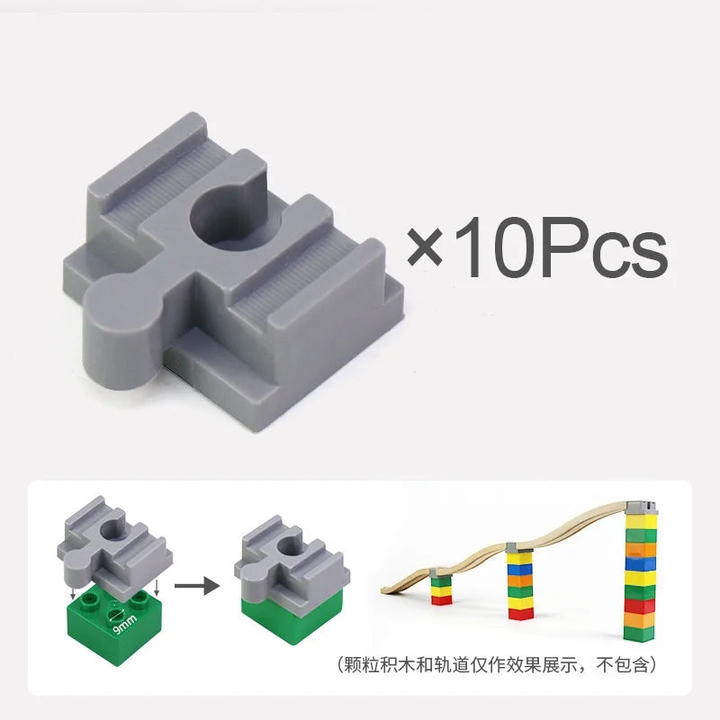 5-10PCS Wooden Train Track Accessories Plastic Building Blocks Adapters Wooden Track Connectors fit Wood Tracks Toys