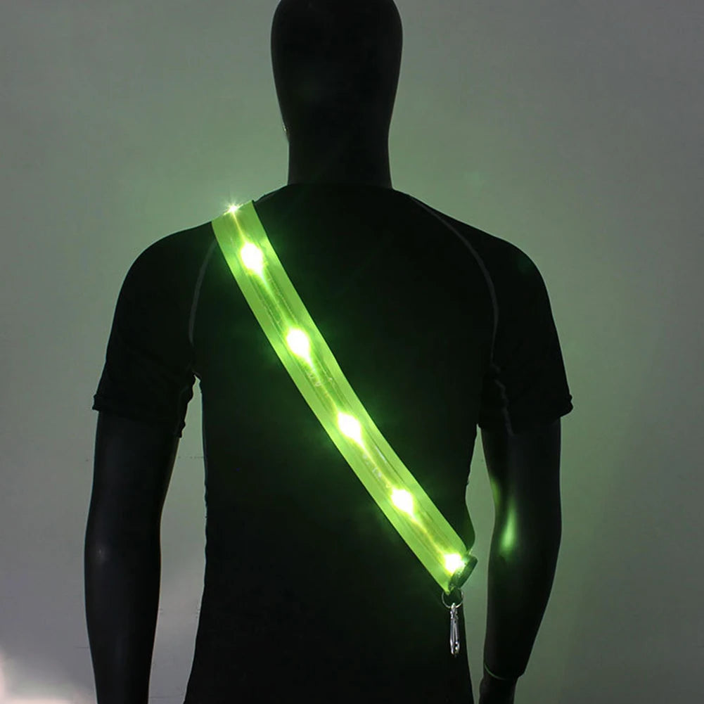 Reflective Straps CR2032 LED Shoulder Straps for Men Women Night Safety Outdoor Hiking Jogging Walking Light Gear