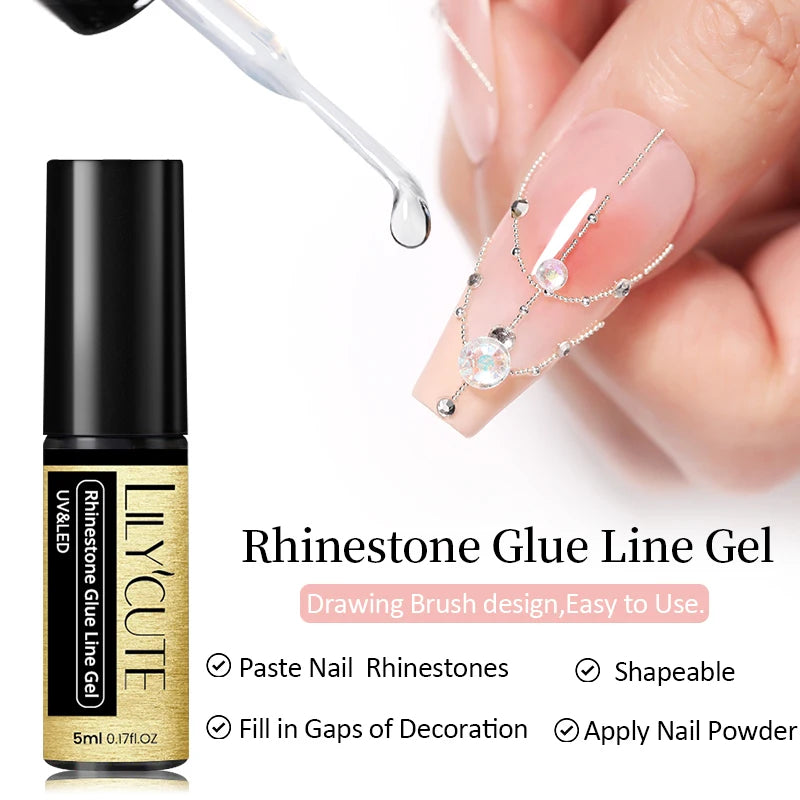 LILYCUTE Reflective Glitter Gel Nail Polish - 5ml Sparkling Liner