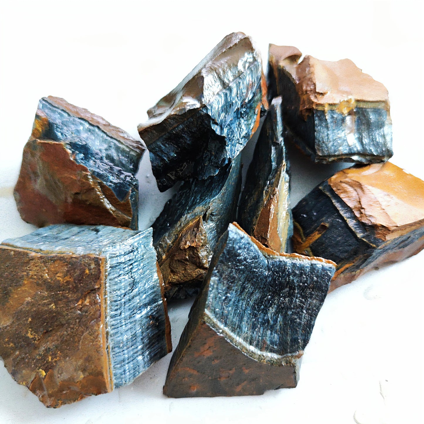 Natural Blue Tiger‘s Eye Stone Unleash the Healing Power within Reiki Healing Home Decoration Stone Mineral Specimens Crystal
