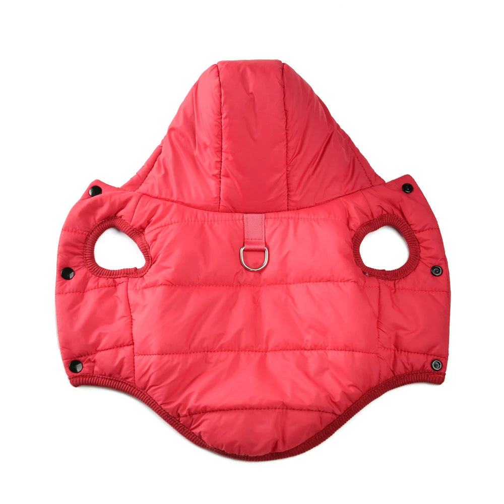 Pet Dog Jacket Coat For Small Medium Dogs Cats Winter Warm Fleece Hooded Clothes With D-ring French Bulldog Chihuahua Clothing