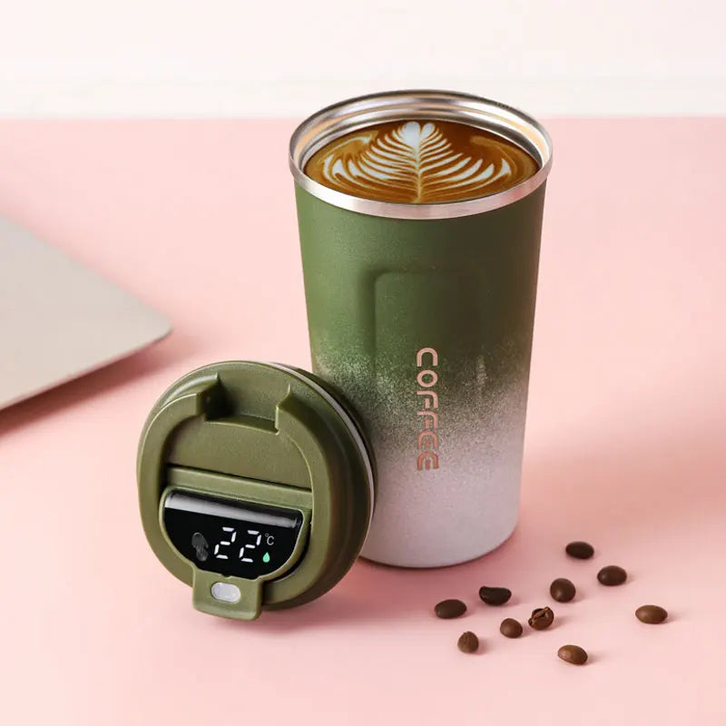 Smart Temperature Display Tumbler - 380ml Stainless Steel Insulated Travel Mug with LED Display