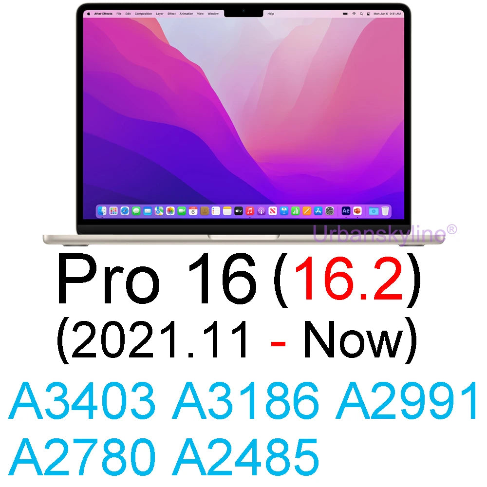 Screen Protector for MacBook Air 15 13 M4 Pro 14 M5 16 M3 M2 M1 Touch Bar ID 11 12 HD Skin Film Guard Cover 13.6 A3241 A3240